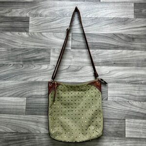 Red By Marc Ecko Crossbody Bag Women's Beige Rivets‎ Grommets Detail Classic